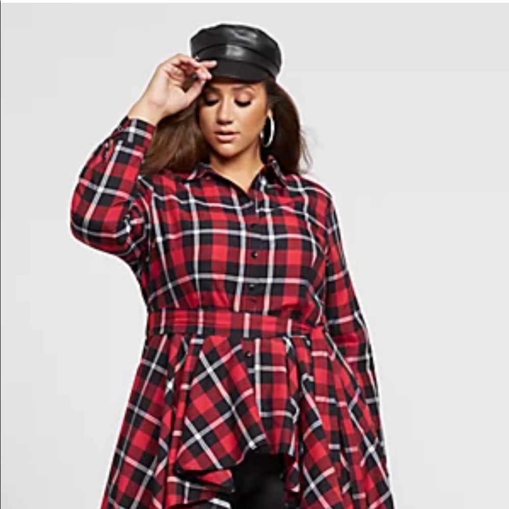 Asymmetrical Plaid Top